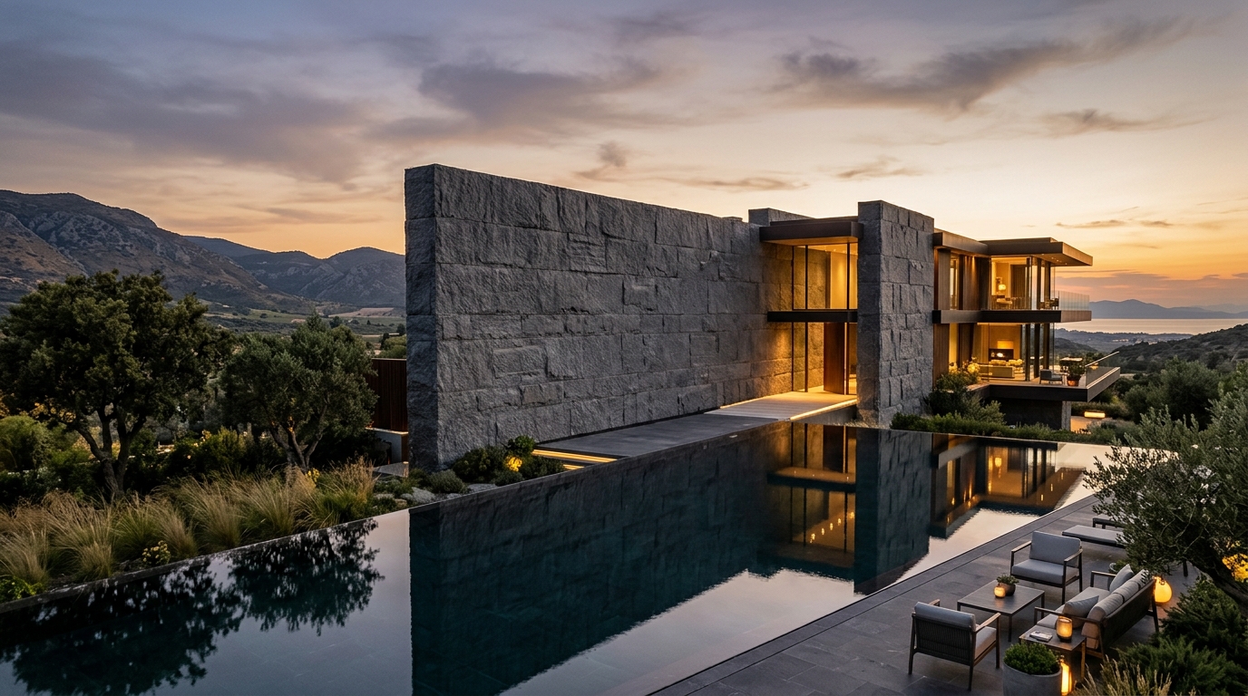 Terraced stone architecture and dry masonry landscape