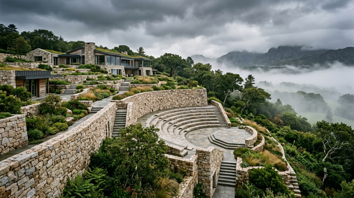 Terraced Stonework Amphitheater - Lemurian Designers Portfolio